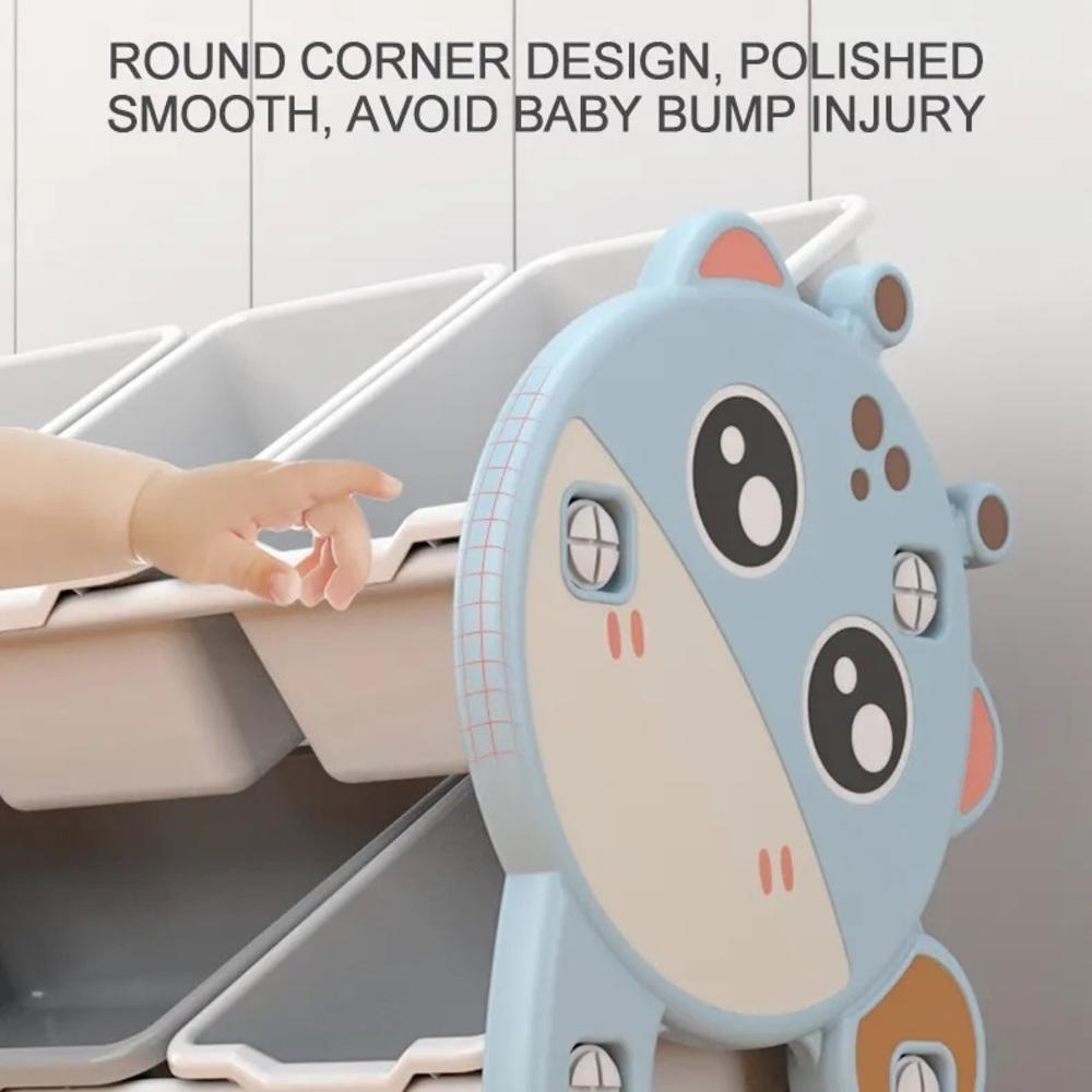 Caixa Organizadora Infantil Estante Brinquedos Bau Quarto Bebe Multiuso Porta Treco Armario Azul - 3