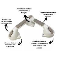 Barra Apoio Tripla Suporte Banheiro Deficiente 2 Em 1 Ventosas Resistente Alca Banho Idoso Ventosa - 7