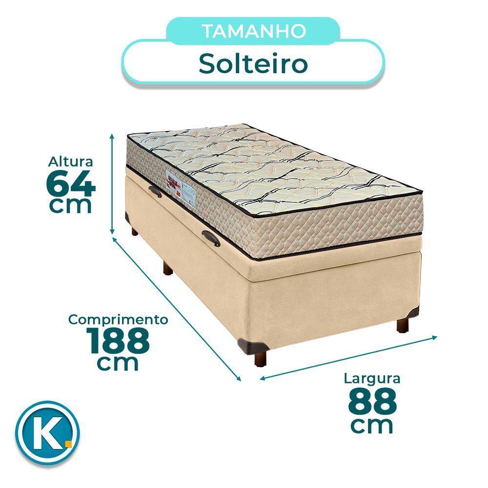 Conjunto Cama Box Bau Blindado Solteiro + Colchão D33 Maxsono Paropas - 3