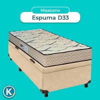 Conjunto Cama Box Bau Blindado Solteiro + Colchão D33 Maxsono Paropas