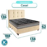 Conjunto Cama Box Perola Casal + Colchão D28 Conforto Paropas + Cabeceira - 3