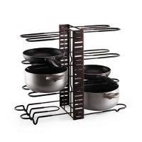 Organizador Panelas Frigideiras Rack Inox Ajustavel Armarios Bancadas Suporte Multiuso Grande 8 - 1