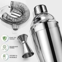 Kit Coqueteleira Profissional Em Aço Inox Com Suporte 12 Peç