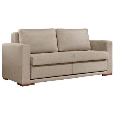 Sofá Cama Hermes 3 Lugares Luxo 1,90 M Castellar Móbile Linho Bege Claro