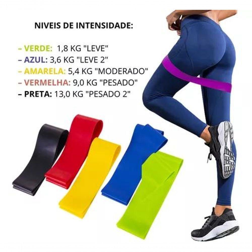 Kit Com 5 Faixas Elásticas Exercícios Mini Band Crossfit - 3