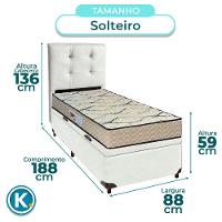 Kit Cama Box Bau + Cabeceira + Colchão Solteiro D33 - Maxsono - Paropas - 3