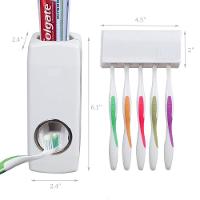 Dispenser Pasta Dente Com Suporte 5 Escovas Automatico Porta Creme Dental Aplicador 2 Em 1 - 2