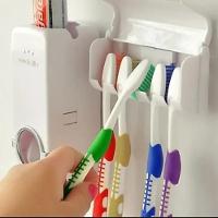Dispenser Pasta Dente Com Suporte 5 Escovas Automatico Porta Creme Dental Aplicador 2 Em 1 - 3