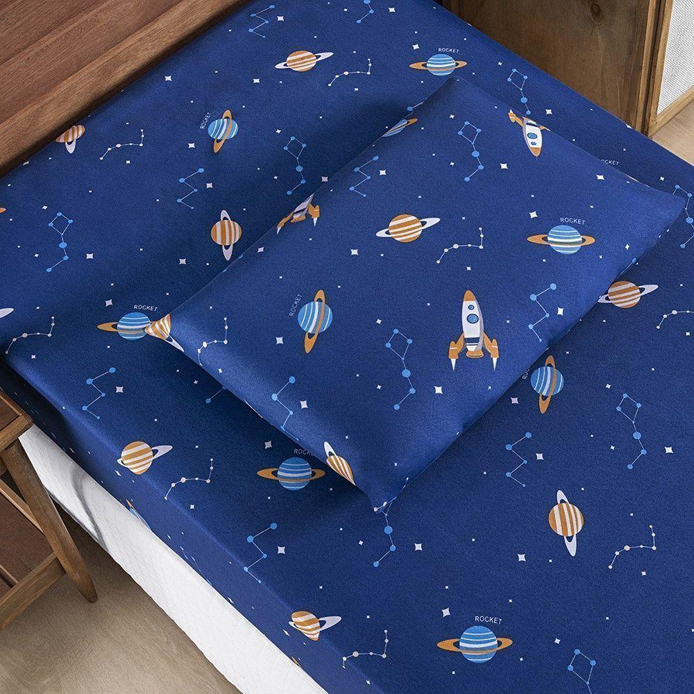 Jogo De Cama Lençol Bouti Infantil Kids Solteiro 02 Peças 100% Poliéster - Galáxia - 2