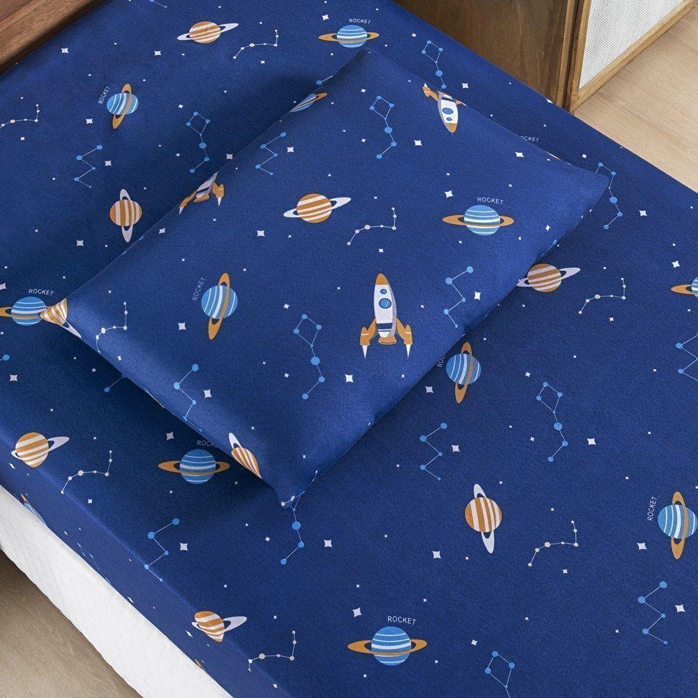 Jogo De Cama Lençol Bouti Infantil Kids Solteiro 02 Peças 100% Poliéster - Galáxia - 3