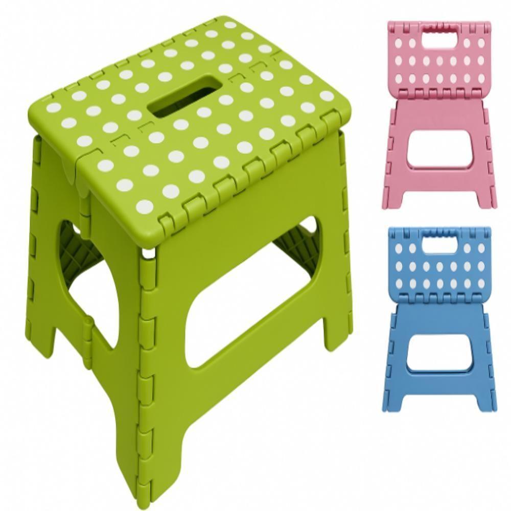 Banqueta Dobravel 130kg Banco Portatil Cadeira Multiuso Banquinho Resistente Infantil Adulto Cor:verde - 2