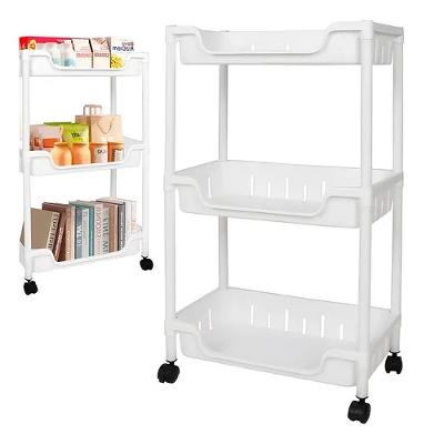 Carrinho Auxiliar Organizador Multiuso Cozinha Fruteira Manicure Brinquedos 3 Cesto Prateleira