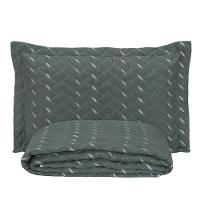 Cobre Leito Bordado 400 Fios Heitor Solteiro 100% Poliéster - Verde Militar - 1