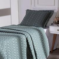 Cobre Leito Bordado 400 Fios Heitor Solteiro 100% Poliéster - Verde Militar - 3