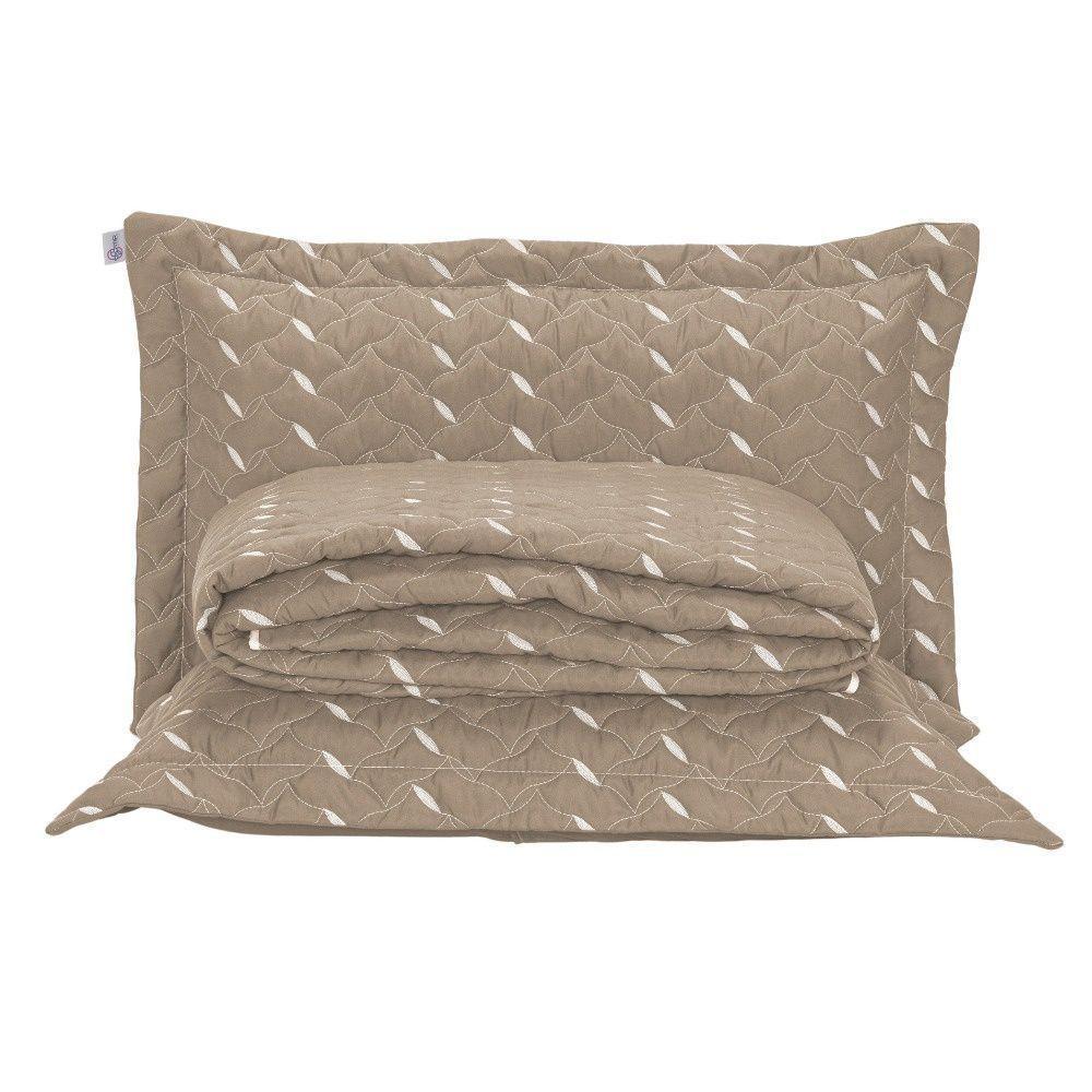 Cobre Leito Bordado 400 Fios Heitor Casal King 100% Poliéster - Avelã - 1