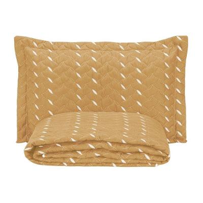 Cobre Leito Bordado 400 Fios Heitor Solteiro 100% Poliéster - Amarelo