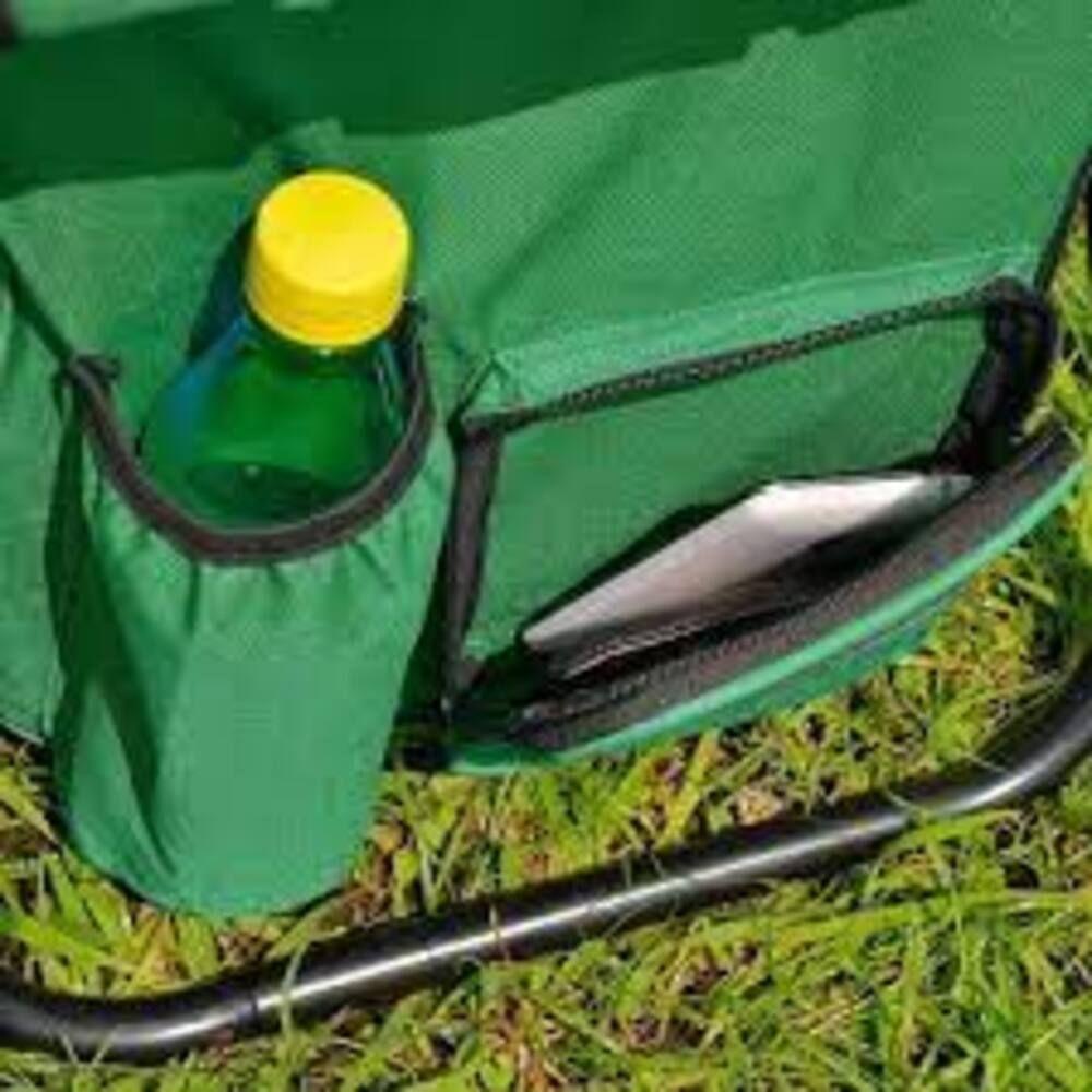 Banqueta Dobravel Com Bolsa Mochila Semi Termica Cadeira Banco Pesca Camping Pesqueiro 2 Em 1 Cor:verde - 3