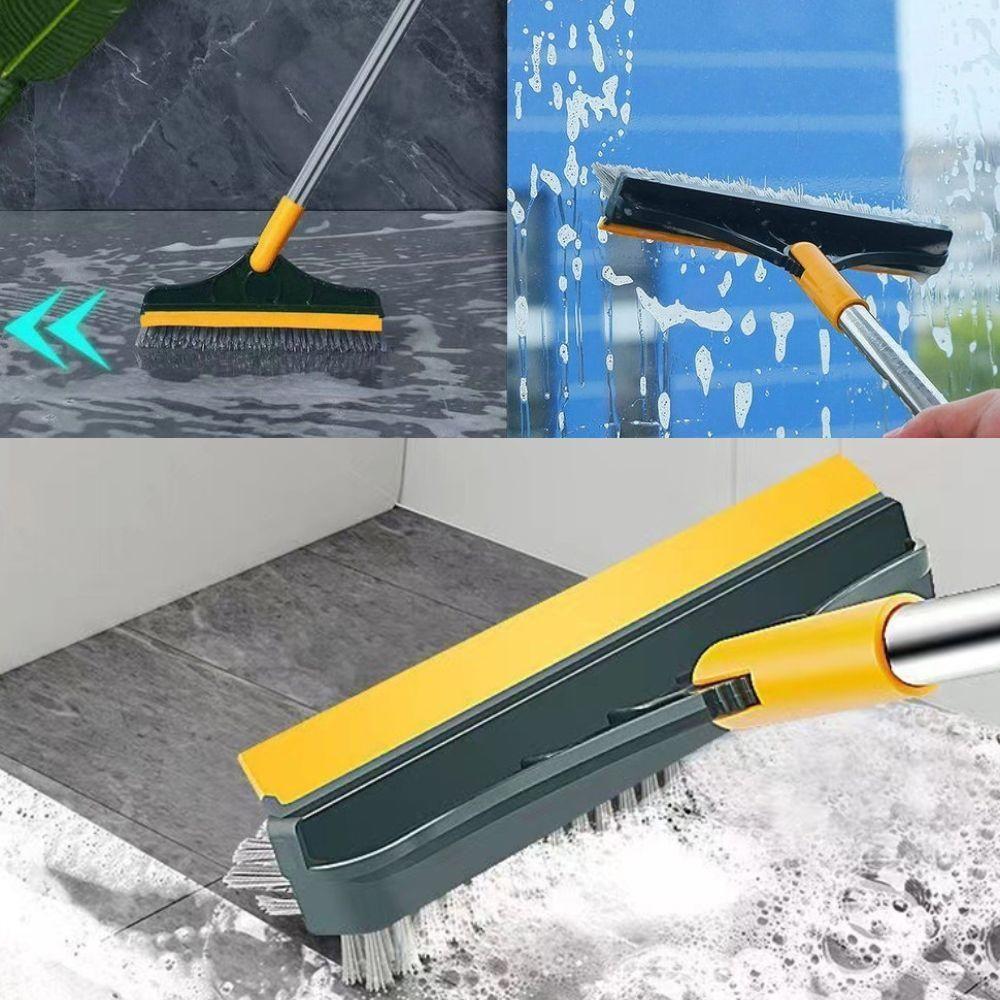 Vassoura Rodo Esfregao 3 Em 1 Multifuncional Mop Magico Raspador Articulado Cabo Inox Chao Banheiro - 3