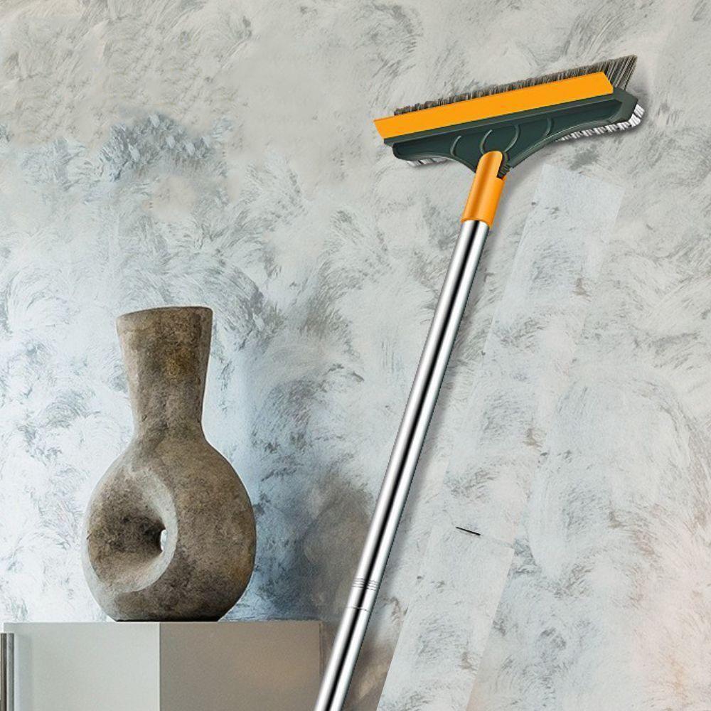 Vassoura Rodo Esfregao 3 Em 1 Multifuncional Mop Magico Raspador Articulado Cabo Inox Chao Banheiro - 6
