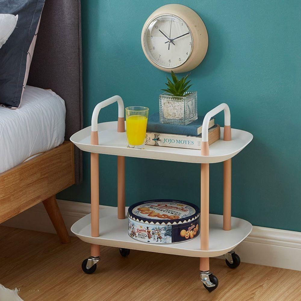 Mesa Auxiliar Lateral Madeira Carrinho Organizador Multiuso 2 Prateleiras Sacada Churrasqueira Sala - 3