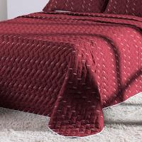 Cobre Leito Bordado 400 Fios Heitor Casal King 100% Poliéster - Vermelho - 2