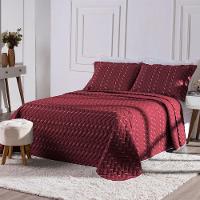 Cobre Leito Bordado 400 Fios Heitor Casal King 100% Poliéster - Vermelho - 3