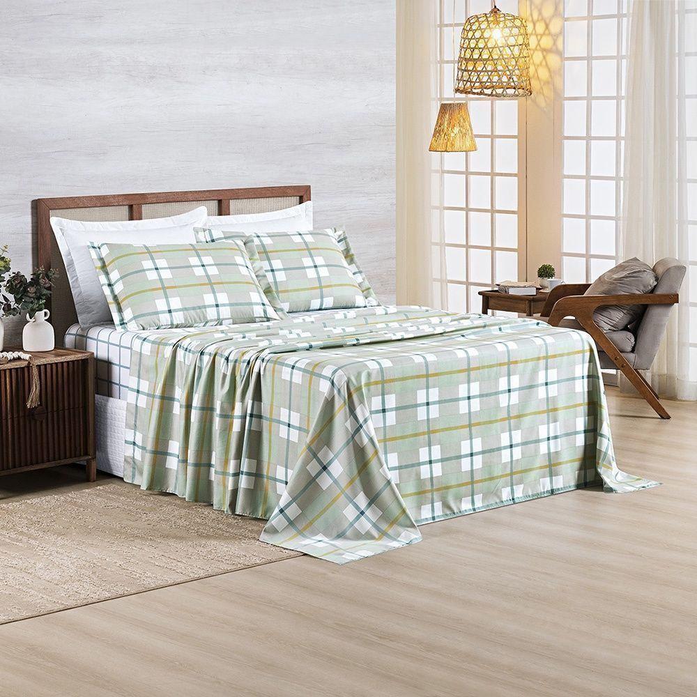 Cobre Leito + Jogo De Cama Afeto 400 Fios Queen 07 Peças 100% Poliéster - Adria - 6