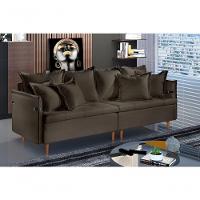 Sofá Fixo Atlas 3 Lugares Luxo 2,00 M Castellar Móbile Veludo Chumbo - 4