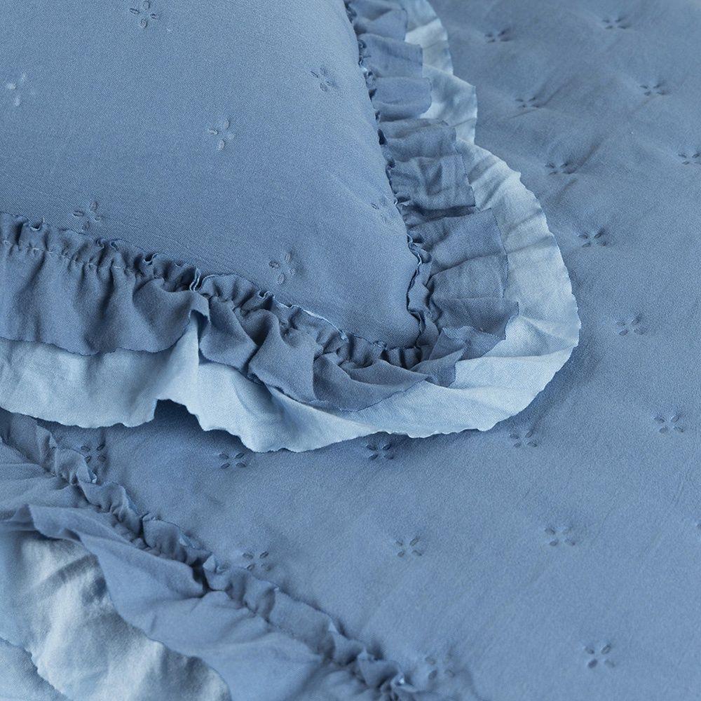 Colcha Alice 200 Fios Casal Padrão 03 Peças 100% Poliéster - Azul - 6