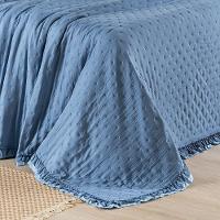 Colcha Alice 200 Fios Casal Padrão 03 Peças 100% Poliéster - Azul - 7