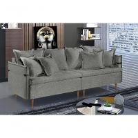 Sofá Fixo Atlas 2 Lugares Luxo 1,60 M Castellar Móbile Linho Cinza - 4