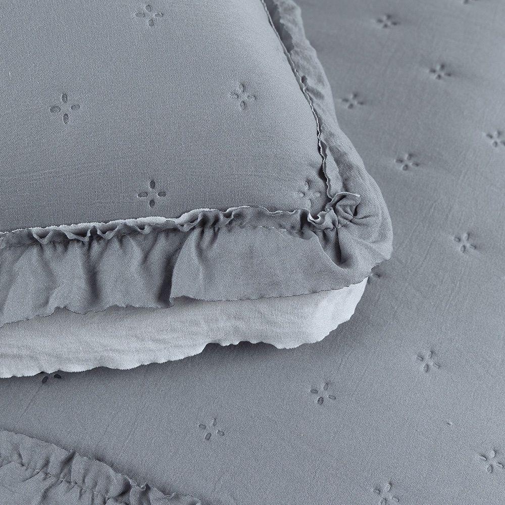 Colcha Alice 200 Fios Casal Padrão 03 Peças 100% Poliéster - Cinza - 7