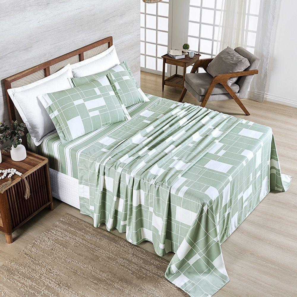 Cobre Leito + Jogo De Cama Afeto 400 Fios Queen 07 Peças 100% Poliéster - York - 5