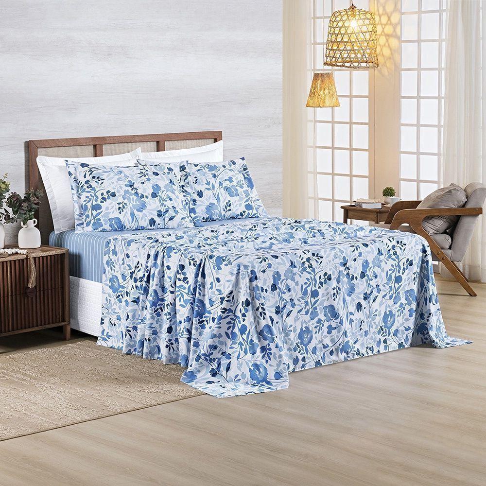 Cobre Leito + Jogo De Cama Afeto 400 Fios Queen 07 Peças 100% Poliéster - Lolli - 6