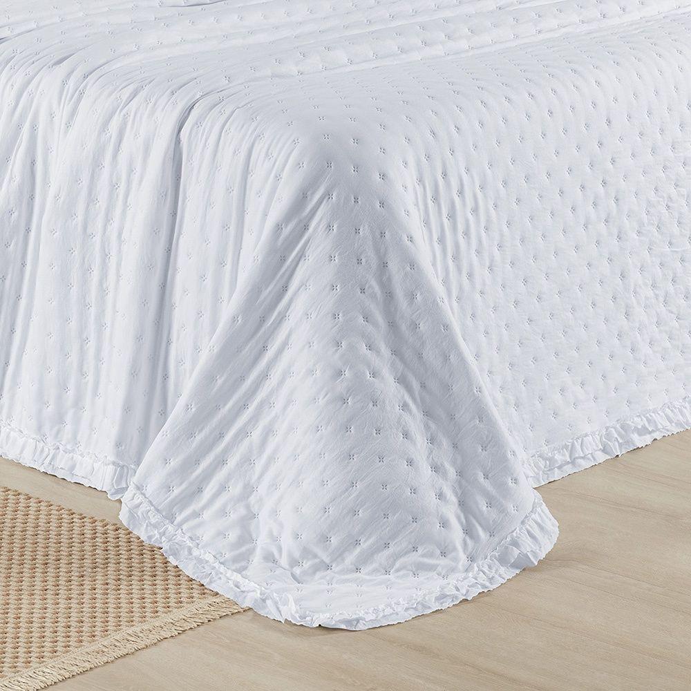 Colcha Alice 200 Fios Queen 03 Peças 100% Poliéster - Branco - 8