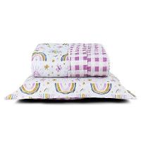 Kit Cobre Leito + Jogo De Cama Tutti Kids 200 Fios Solteiro 04 Peças 100% Poliéster - Rainbow - 2