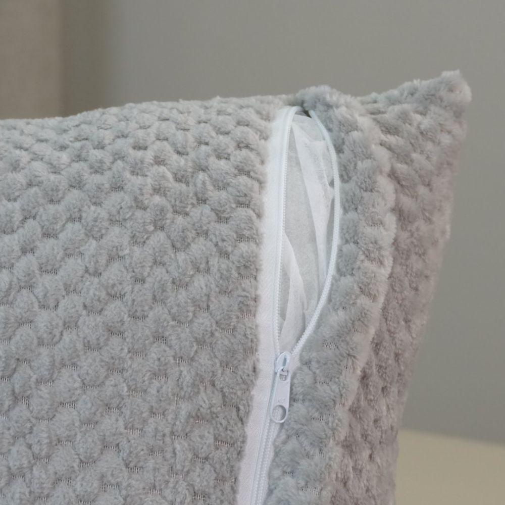 Capa Para Almofada Sonhare 1 Peça 45cm X 45cm Tecido Soft Com Zíper 100% Poliéster - Cinza - 4
