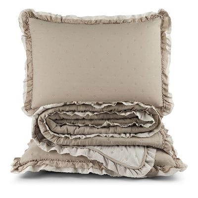 Colcha Alice 200 Fios Casal Padrão 03 Peças 100% Poliéster - Caqui