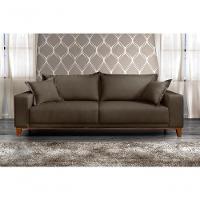 Sofá Fixo Argos 3 Lugares Luxo 2,20 M Castellar Móbile Veludo Chumbo - 4