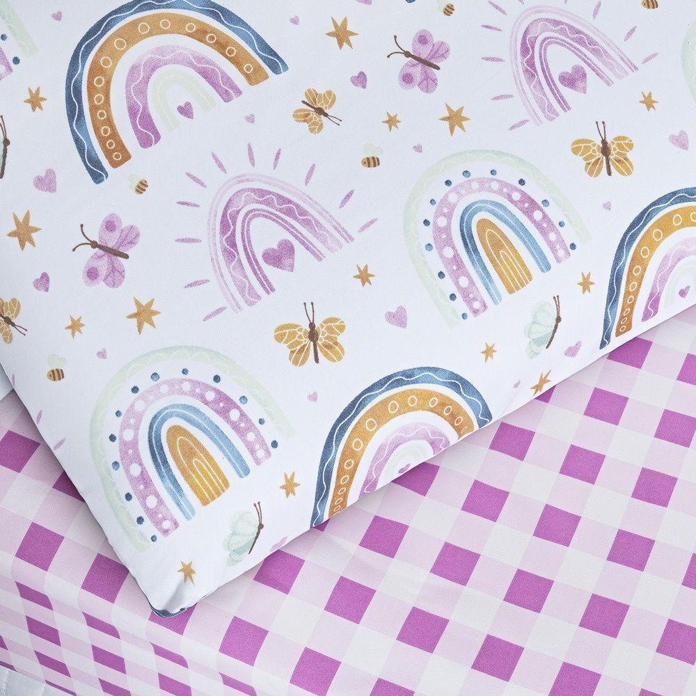 Edredom + Jogo De Cama Tutti Kids 200 Fios Solteiro 03 Peça 100% Poliéster - Rainbow - 7