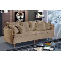 Sofá Fixo Atlas 2 Lugares Luxo 1,60 M Castellar Móbile Linho Bege - 6