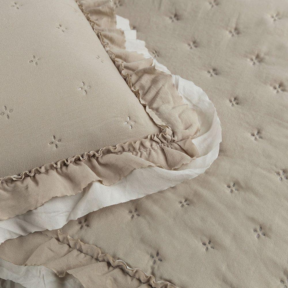 Colcha Alice 200 Fios King 03 Peças 100% Poliéster - Caqui - 5