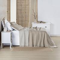 Colcha Alice 200 Fios King 03 Peças 100% Poliéster - Caqui - 2