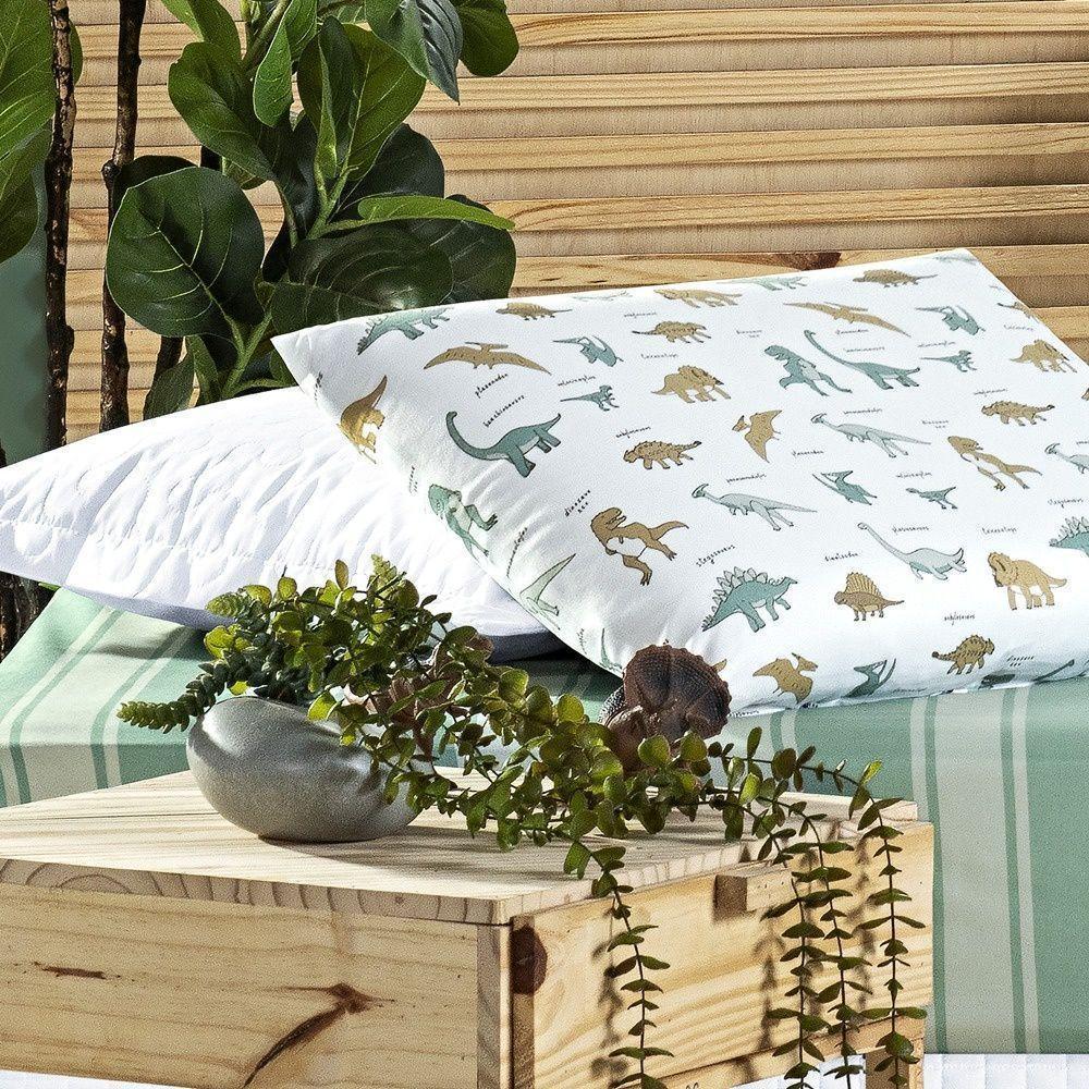 Kit Cobre Leito + Jogo De Cama Tutti Kids 200 Fios Solteiro 04 Peças 100% Poliéster - Dino World - 6