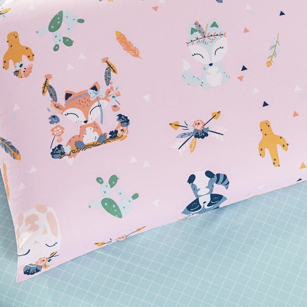 Kit Cobre Leito + Jogo De Cama Tutti Kids 200 Fios Solteiro 04 Peças 100% Poliéster - Foxy - 7
