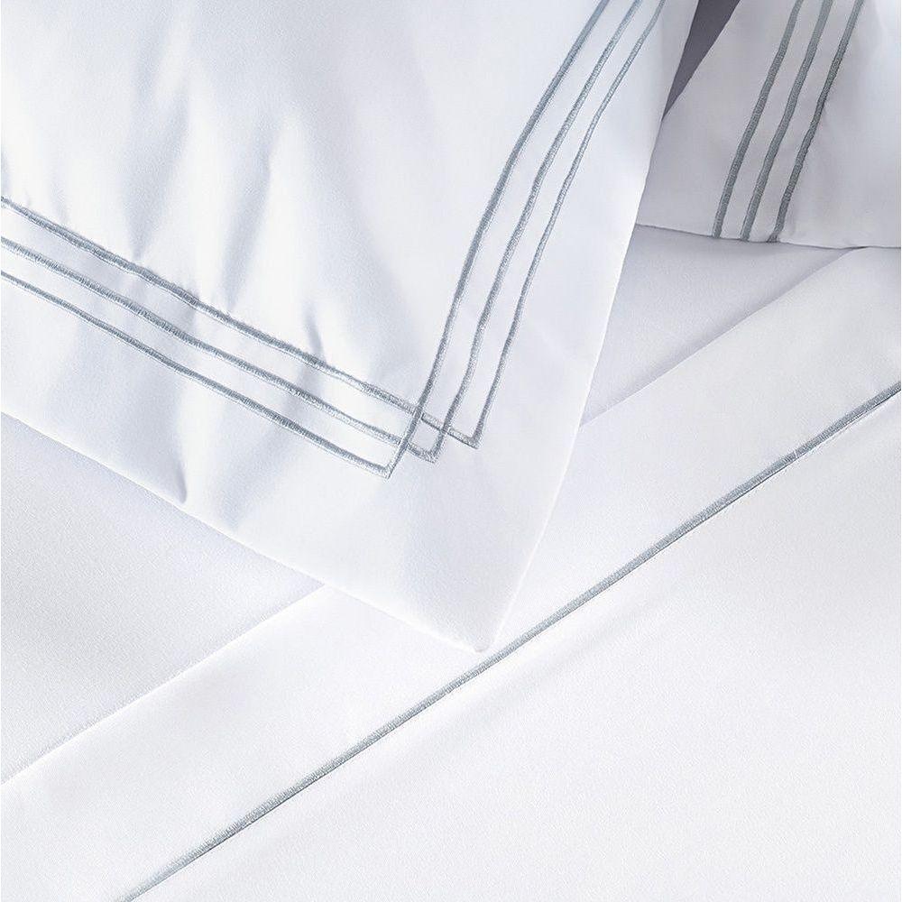 Jogo De Cama Trio 400 Fios Casal Padrão 04 Peças 100% Poliéster - Branco - 3