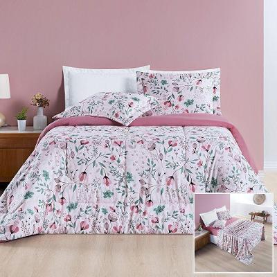 Kit Edredom + Jogo De Cama Avere 200 Fios Queen 07 Peças 100% Poliéster - Bothanica