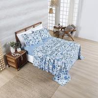 Cobre Leito + Jogo De Cama Afeto 400 Fios Queen 07 Peças 100% Poliéster - Lolli - 5