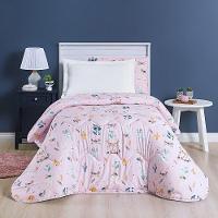 Edredom + Jogo De Cama Tutti Kids 200 Fios Solteiro 03 Peça 100% Poliéster - Foxy