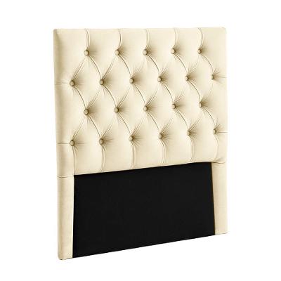 Cabeceira Estofada Solteiro Luna Nature Veludo Perola 88x136